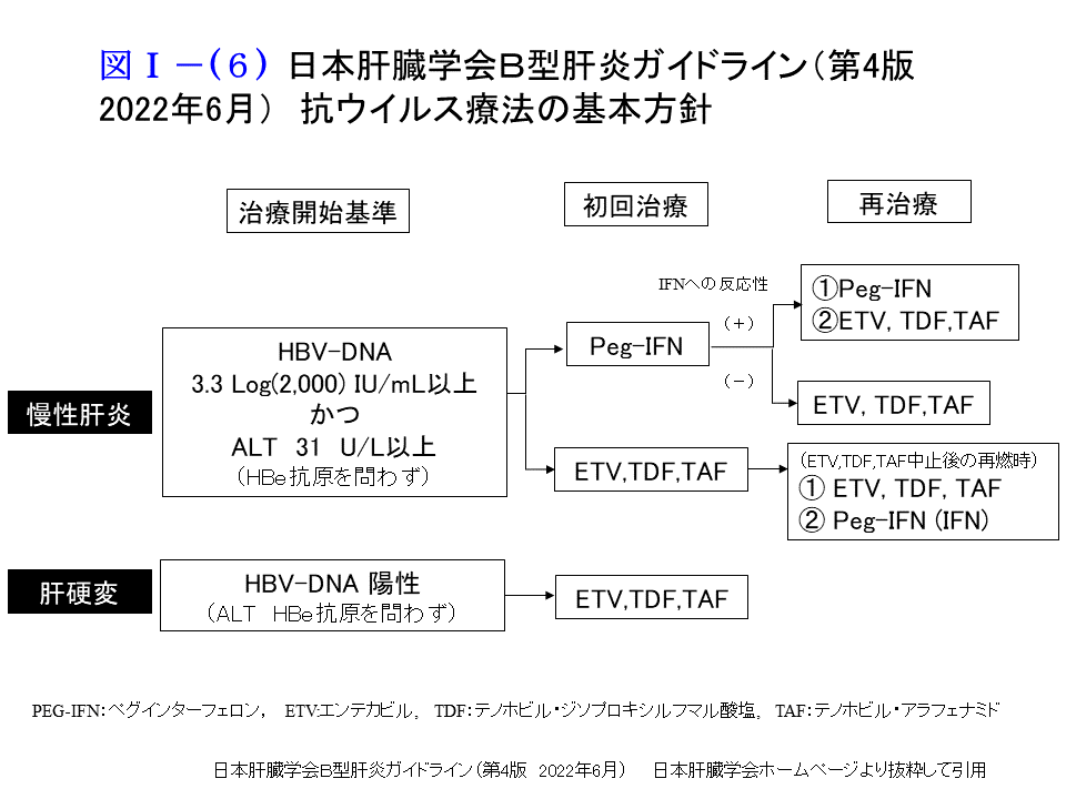 日本肝臓学会B型肝炎ガイドライン(第4版 2022年6月)抗ウイルス療法の基本方針